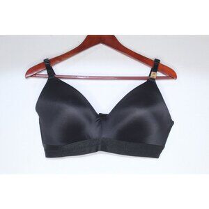 Pink By Victoria's Secret 38 D Black Solid Push Up Lightly Padded Unwired NWT